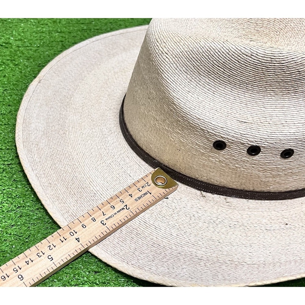 Vintage Atwood Cowboy Hat 7 1/4 7X Hereford Low Crown Lng Oval Leather Logo Band - Picture 9 of 10